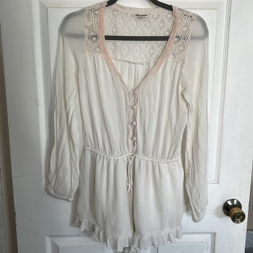 Billabong Long Sleeve Button Front Romper